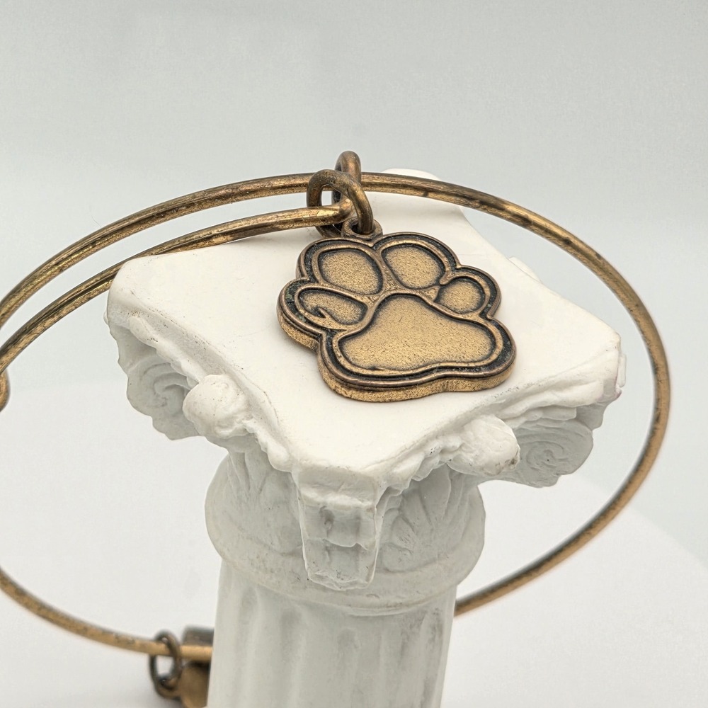 ALEX & ANI Dog Paw Bracelet Brass Bangle Expand Charm Charity Design Made In USA